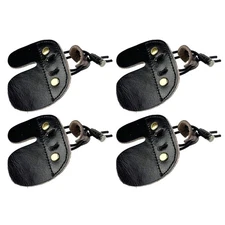 2/4/6 Pack Leather Archery Finger Tabs, Adjustable Finger Guard Protective Ge...