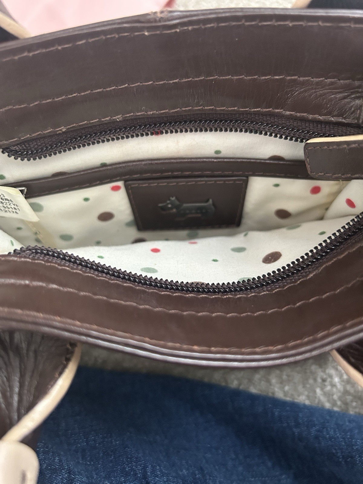 Radley Mini Brown Leather Grab Bag With Dog Charm & Dust Bag image 10