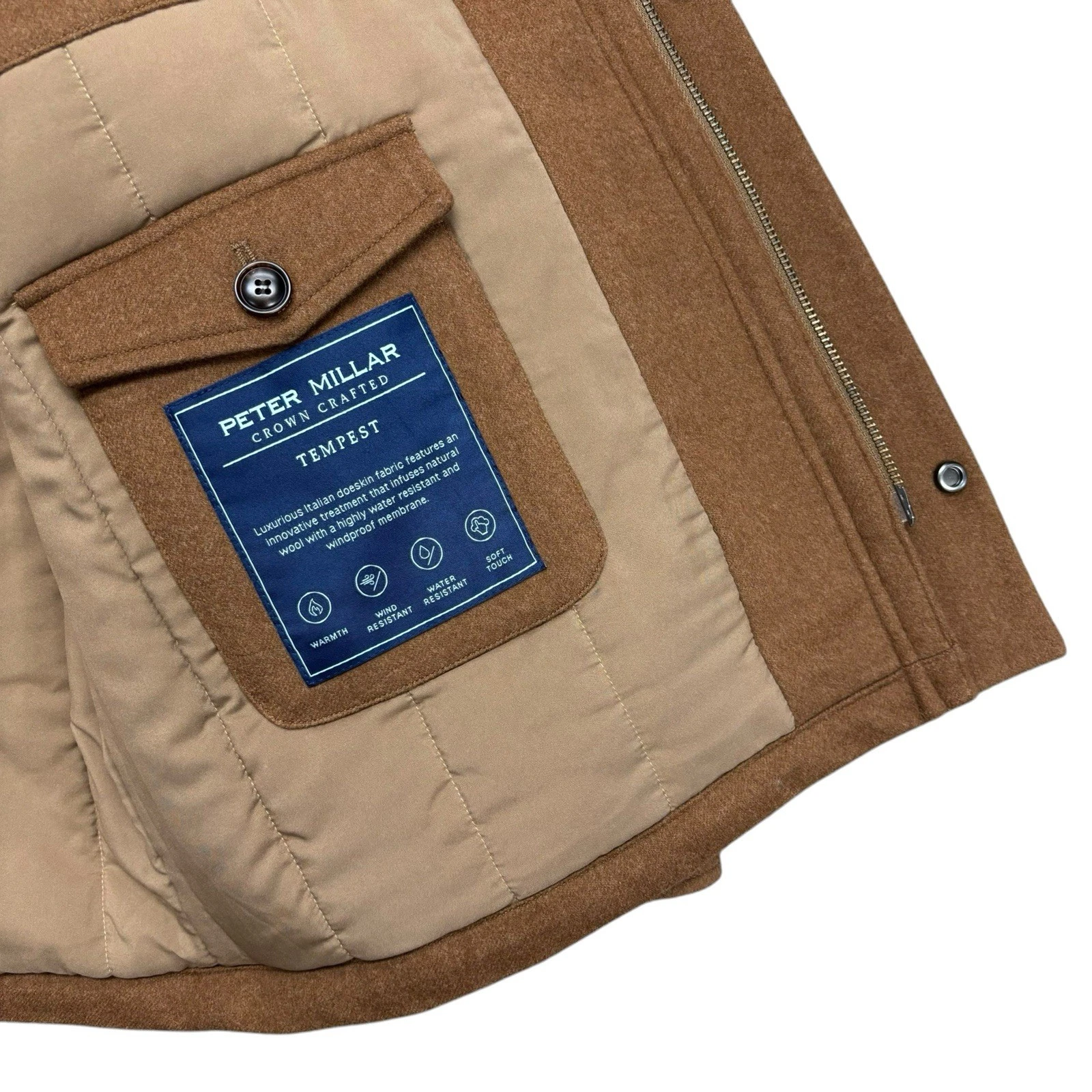 Peter Millar Crown Crafted Tempest Doeskin Wool Brown Jacket, Size XL $1695 NWT - product detail image 7