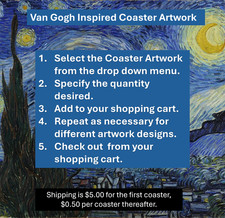 Vincent Van Gogh Inspired Ceramic Coasters: Mix and Match to make your own set