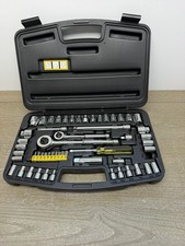 Stanley Mechanics 55 Pcs Tool Set Sae Metric Ratchets Sockets Bits Case New Stanley Mechanics 55 Pcs Tool Set Sae Metric Ratchets Sockets Bits Case New