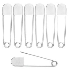 Large Safety Pins, 5 Inch Jumbo Safety Pins, Heavy Duty Stainless Steel Overs...