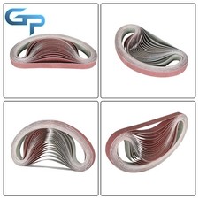 24 Pcs Sanding Belts 1 In X 30 In 60/80/120/150/240/400 Grits Red Sandpaper US