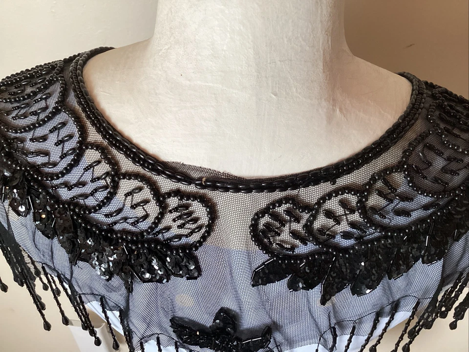 Vintage Infinity Shoulder Scarf beaded evening... - Image 4 of 4