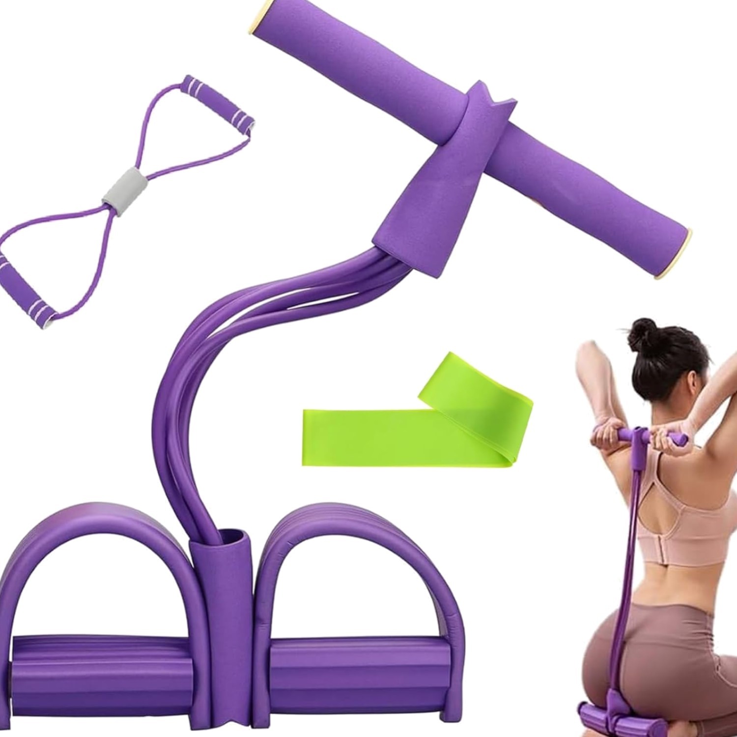 Bauchtrainer für Zuhause, 3-Teiliges Fitness-Set mit Expander Fitness und Rüc...