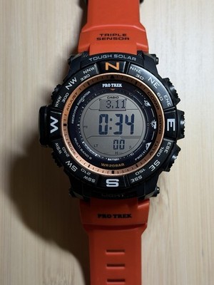 Casio Pro Trek PRW-3500Y   Rare Orange Accents   Fully Functional - Open Box
