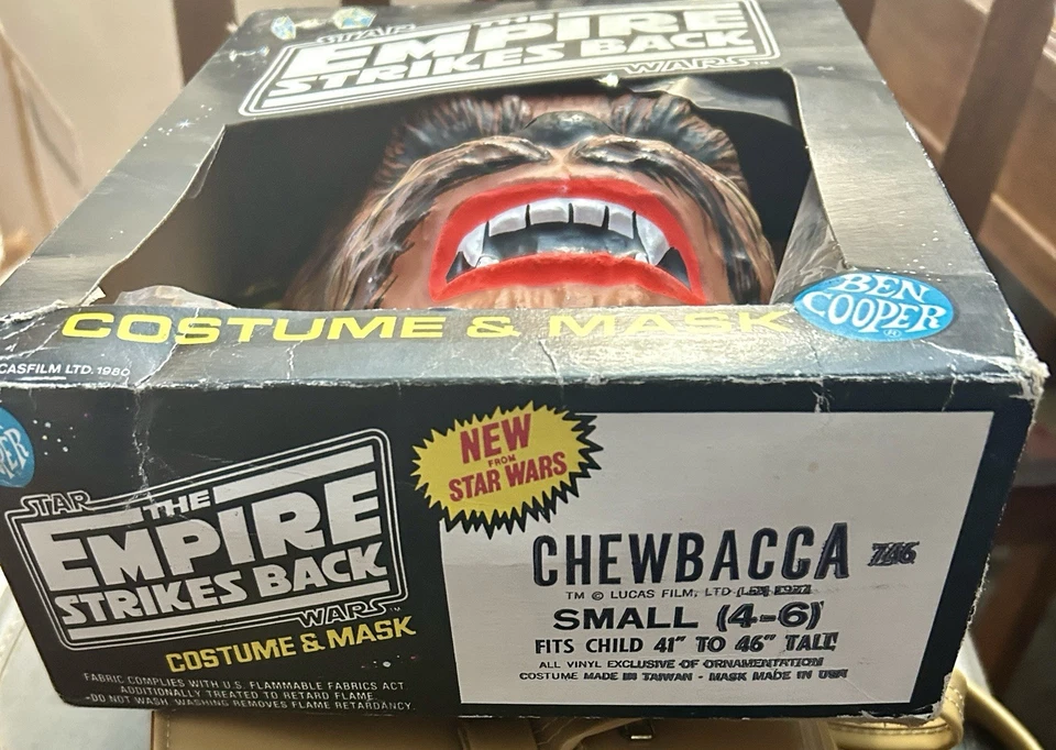 Disfraz de Chewbacca Star Wars vintage nuevo en caja.  80’s Foto 3 de 4