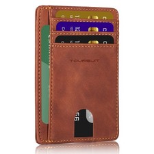Travel Minimalist Slim Front Pocket Wallet for Men Women, RFID Blocking Credi...