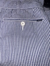 Polo Ralph Lauren Blue White Seersucker Chino Shorts 38 Stretch Classic Fit 9