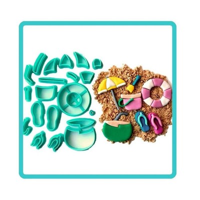 6er Set 3D Tropical Beach Kokosnuss 5cm Ausstecher Prägestempel Kekstorte Geburtstag