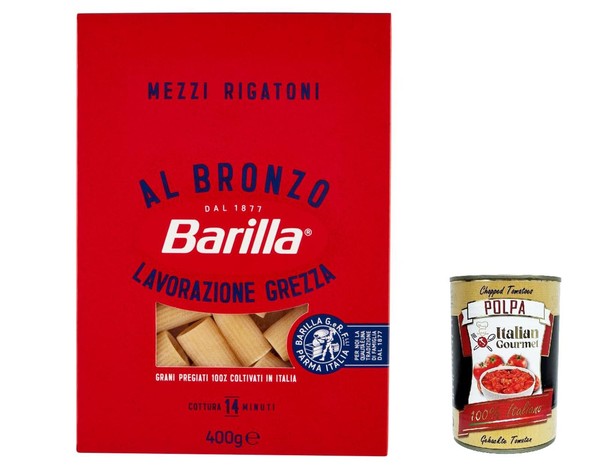 10X Barilla Mezzi Rigatoni Al Bronzo Bronze Pasta 400G+Italian Gourmet 400G-image