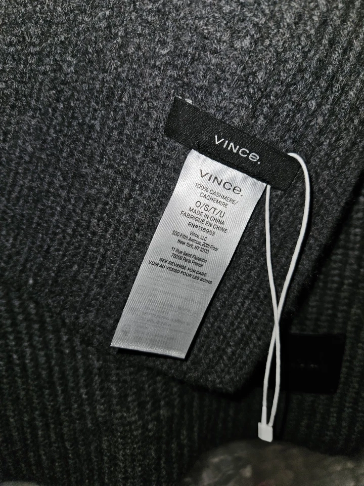Bufanda Vince gris carbón 100 % cachemir nueva sin etiquetas Foto 4 de 4