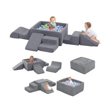 Foam Climbing Toys for Toddlers with Large Ball Pit, Foam Climbing Blocks, So...