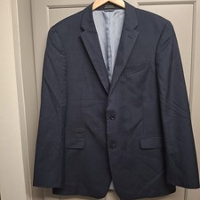 Tommy Hilfiger 42 L Man 2 Piece Suit Navy Blue Pants 38/32 Wool