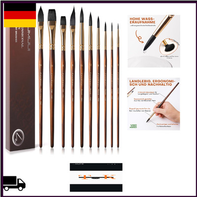 Aquarellpinsel Set 10er Fuumuui Synthetisch Eichhörnchenhaar