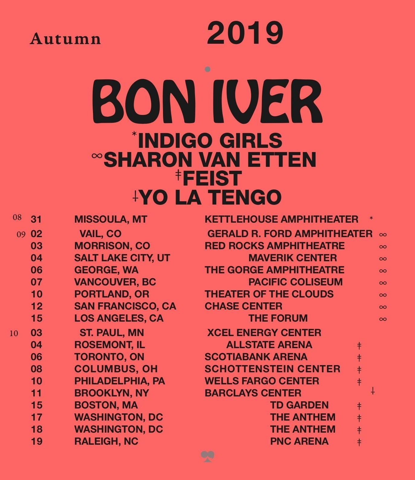 "2019 Autumn North America Tour" Concert Poster - Indie Folk Music