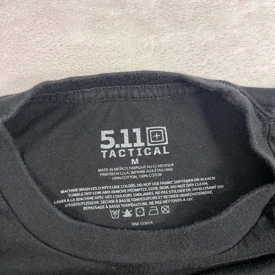 Camisa táctica 5.11 para hombre mediana negra manga corta cuello redondo K9 logotipo de no mascotas Foto 4 de 4