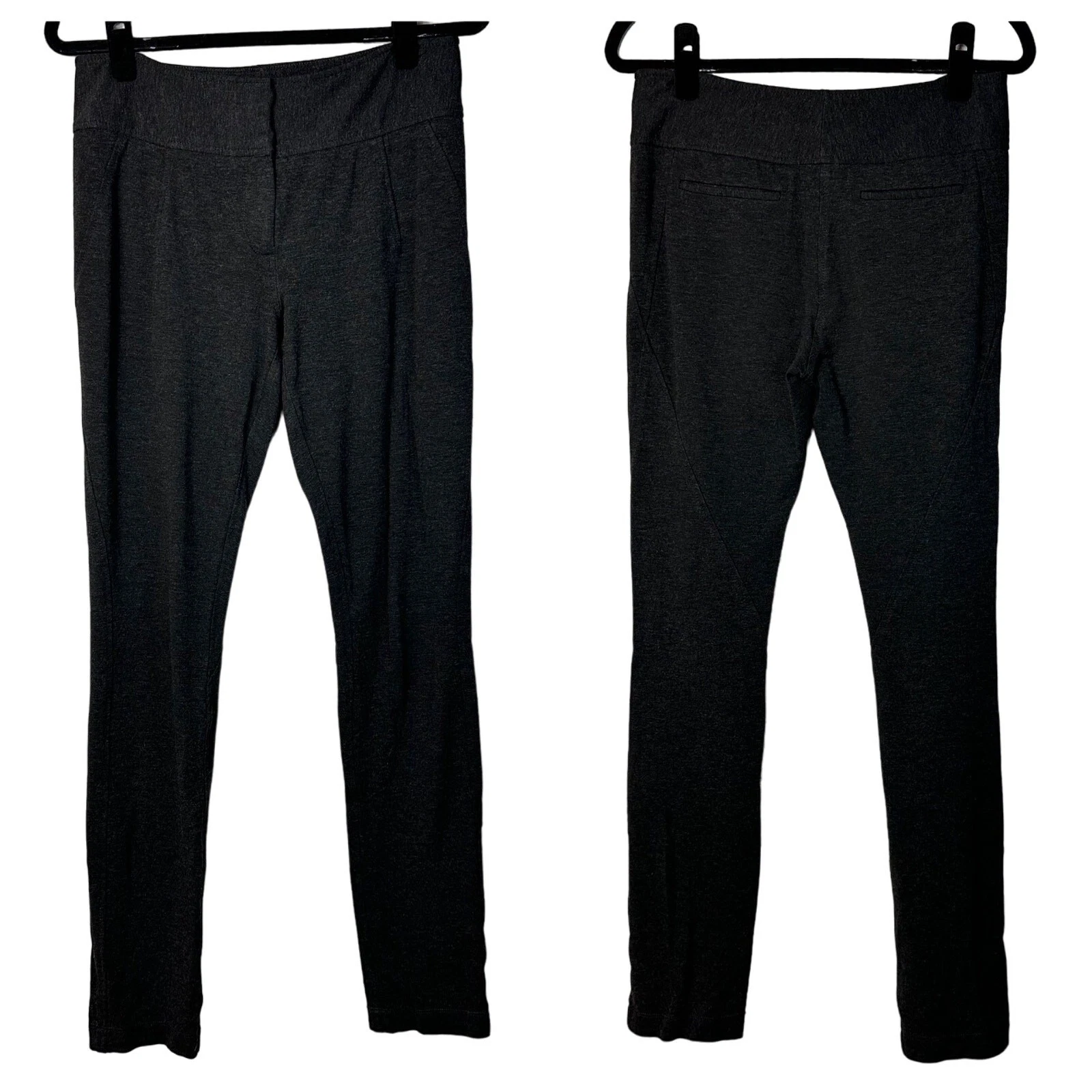 Diane von Furstenberg Gray Pants Slim Trousers Stretch Viscose Charcoal 6