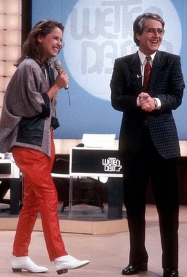 Desiree Nosbusch Frank Elstner ZDF show Wetten dass am in Kiel Ger- Old Photo