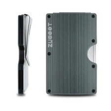 Aluminum RFID Wallet for Men Slim Brushed Metal Front Pocket Silver