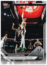 Victor Wembanyama 100 Gms Block Streak - 2025-26 NBA Topps NOW - Card 92 Presale