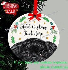 Black Shih Tzu Christmas Personalized Ornament, Holiday Memorial Keepsake Hei...