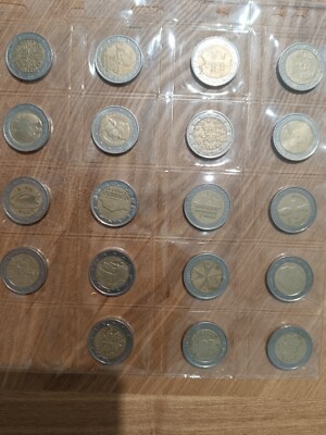 19x 2 Euro Coins   Complete Eurozone Set   Circulated, Clean   Collectors Lot
