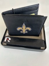 New Orleans Saints NFL Embroidered Leather Bi-fold Wallet