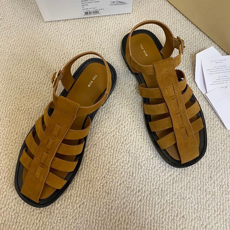 TH*E scarpe ciabatte donna fila in pelle estive basse sandali intrecciati cavi