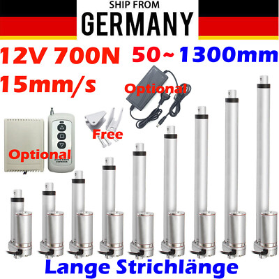 12V 700N 50-1300mm Hub Linearantrieb Elektrisch Linear Actuator Motor Fast IP54