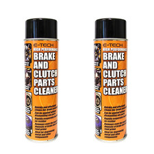 E-Tech High Quality Brake & Clutch Plus Engine Parts Cleaner Degreaser 500ml x2