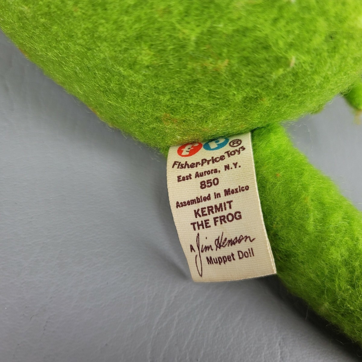 Vintage Kermit Frog Plush Stuffed Doll 1976 Fisher-Price