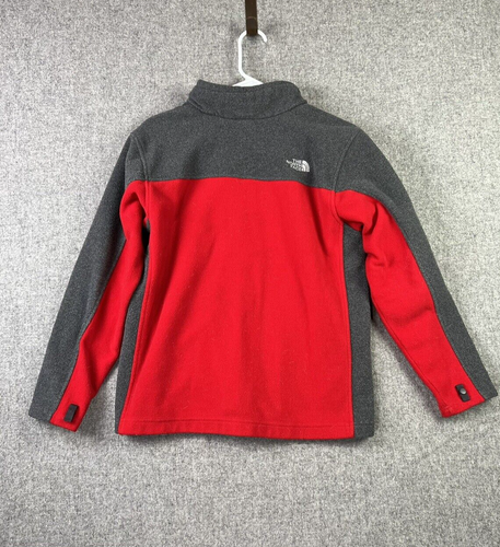 The North Face Boy's Sweater Full Zip Red Gray Size Boy's Large 14/16 - Picture 2 of 15