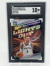 2023-24 Donruss Optic Victor Wembanyama Lights Out Holo Prizm SGC 10 Spurs