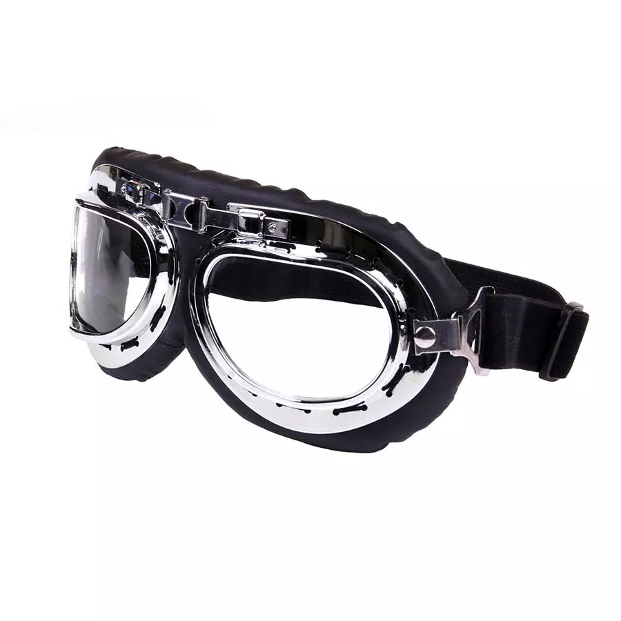 Repro British Military Flying Goggles WW2 RAF Pilot Chrome Biker Goggle Aviator