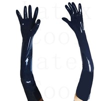 100 Latex Rubber Black Compression Molded Gloves Over Elbow Mitten 0.4mm S-XL