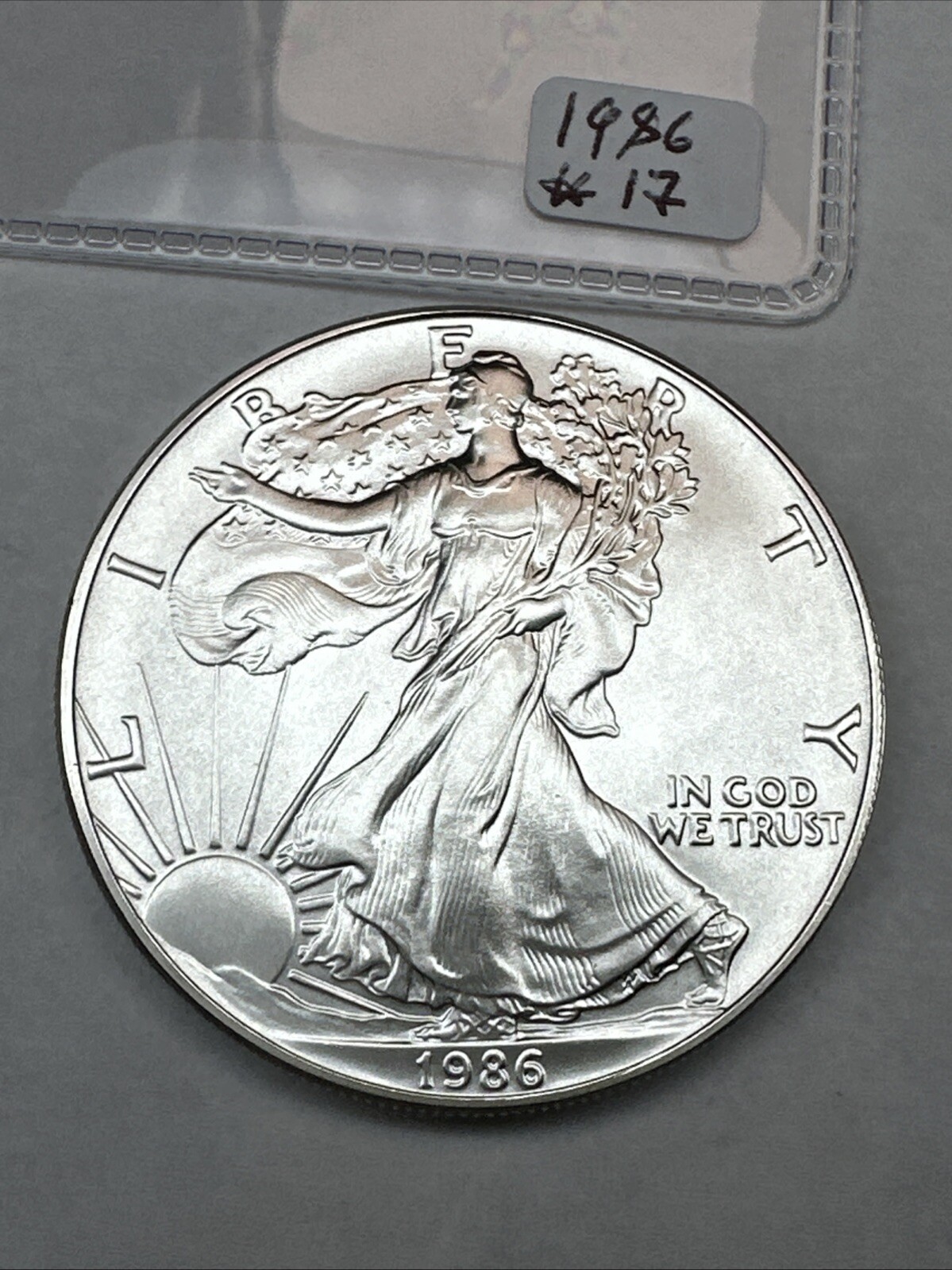 1986 Uncirculated Silver American Eagle 1oz 0.999 Fine Silver 17