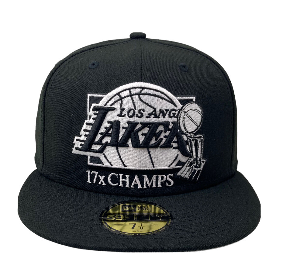 Los Angeles Lakers 17X Champions Black NBA New Era 59FIFTY fitted