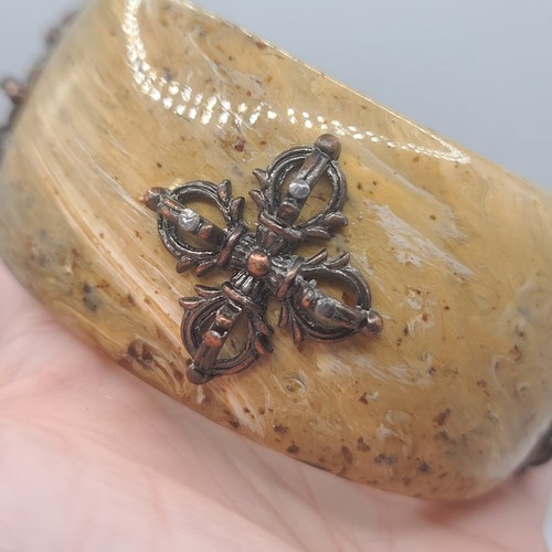 Vintage Chunky Bracelet Acrylic Bangle Marbled