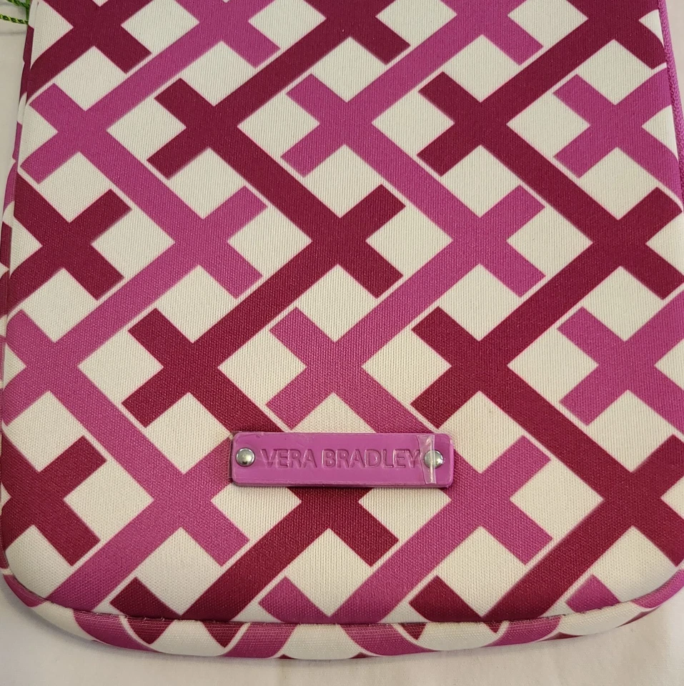 Vera Julep Tulip eReader eBook Sleeve Neoprene 8.5x6.5 Padded Zip Catch All Bag - Image 3 of 4