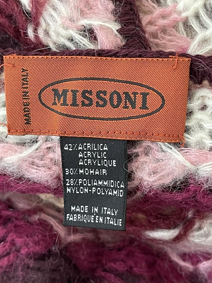 Capa Missoni Naranja Etiqueta Mohair Ganchillo Multicolor - Talla Única ~ Hecha en Italia ~ Foto 3 de 4
