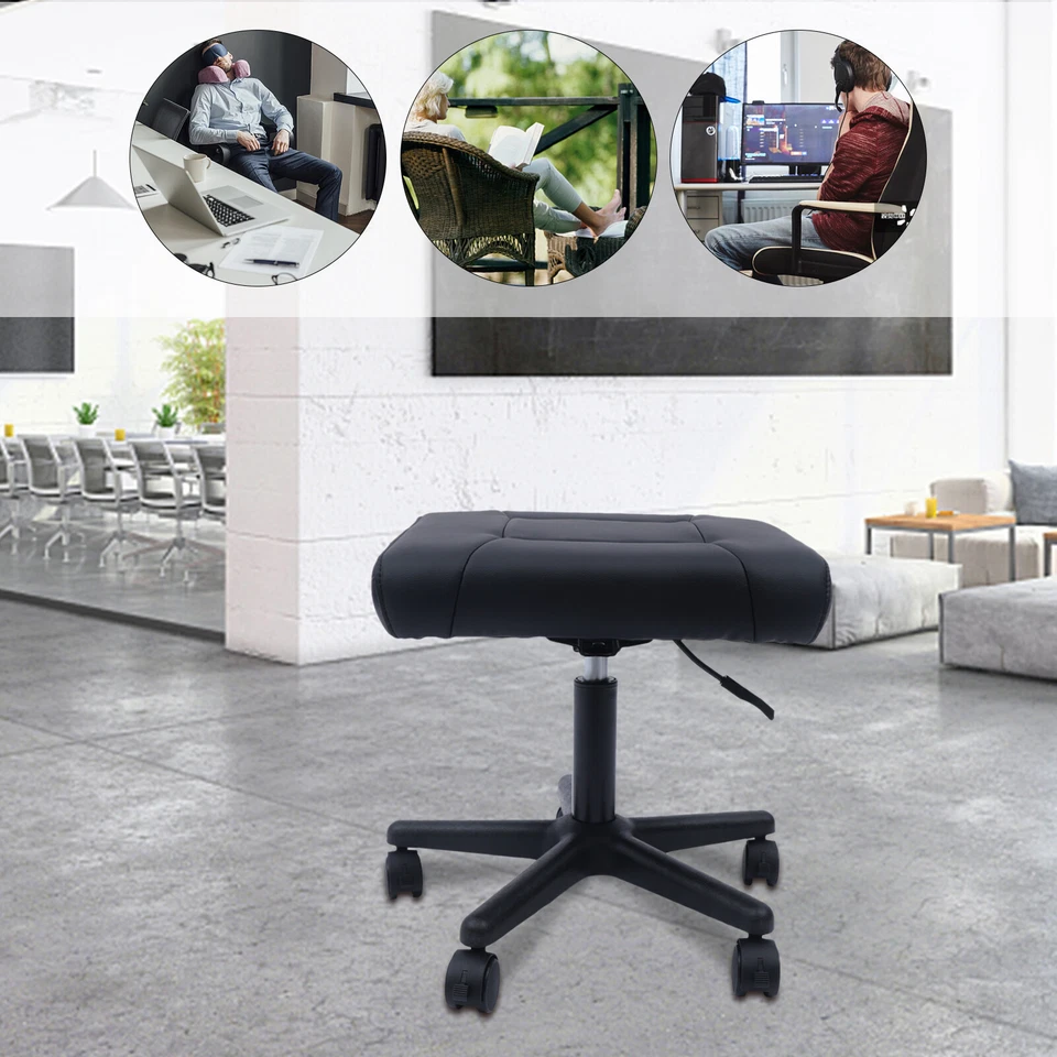 Office Foot Stool with Wheels, Height Adjustable Rolling Leg Rest Adjustable - Image 2 of 4