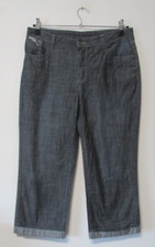 307/2 COLAC Damen 7/8 Jeans Hose Gr. 44 grau schwarz Jeanshose mit Umschlag