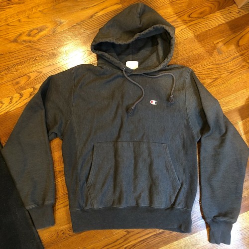 CHAMPION REVERSE WEAVE HOODIE Gray Open Bottom Sz S SMALL Sweatshirt
