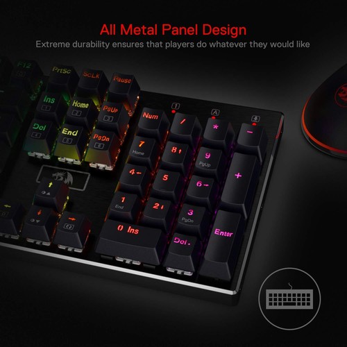 Redragon K556 RGB LED Backlit Wired Mechanical Gaming Keyboard 104 Keys Hot-S... - Picture 3 of 9