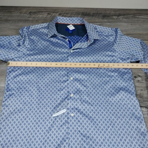 Egara Mens Shirt 2XL NWT Blue Pattern Stretch Non Iron Button up MSRP $104.00 - Picture 10 of 16