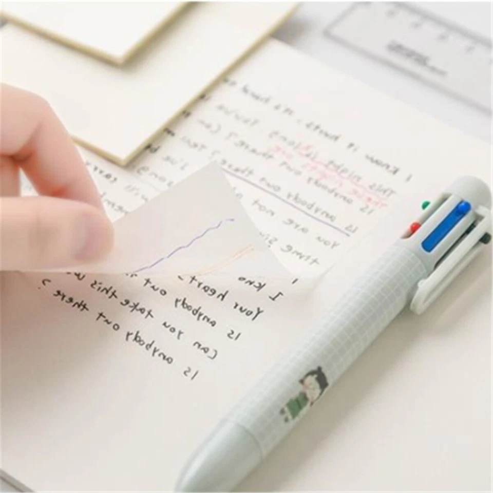 50Pcs/set Waterproof PET Transparent Sticky Notes Memo Pad Stickers For Office - Image 2 of 4