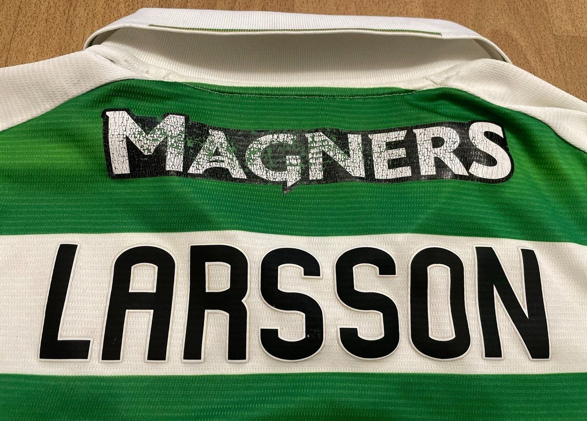 Vintage Larsson #7 Celtic FC Home kit Jersey Shirt size L | eBay