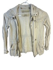 Tommy Bahama Relax Linen Hooded Zipper Jacket sz S/P Beige