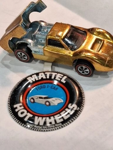 Ford J-Car 1967 Redline Hot Wheels vintage casi como nuevo oliva, interior negro, EE. UU. Foto 4 de 4